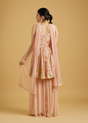 Mohey Women Ethereal Light Pink Stitched Suit image number 4