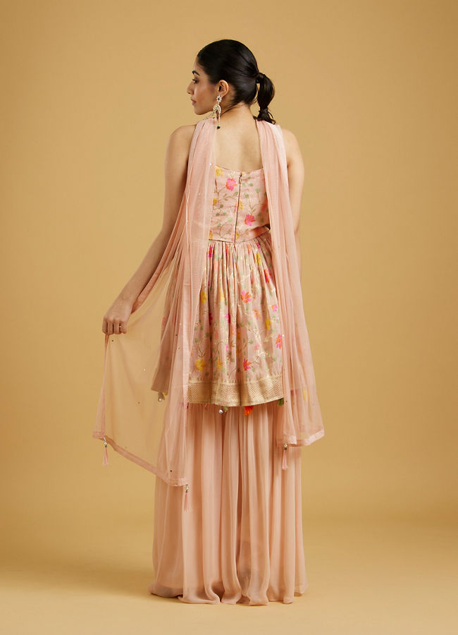 Mohey Women Ethereal Light Pink Sharara Suit