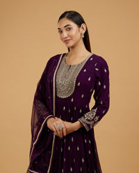 Mohey Women Wine Georgette Anarkali Suit