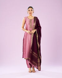 Mohey Women Dusty Pink Elegance Straight Suit