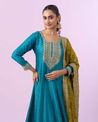 Mohey Women Ethereal Blue Anarkali Suit
