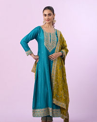 Mohey Women Ethereal Blue Anarkali Suit