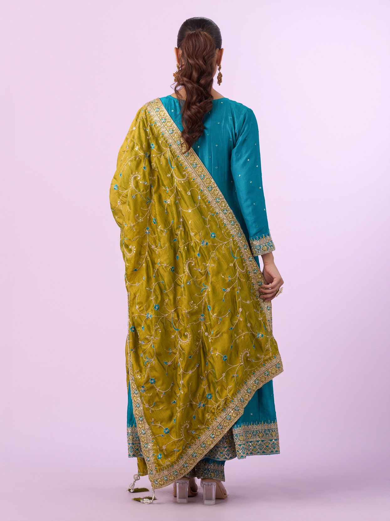 Mohey Women Ethereal Blue Anarkali Suit