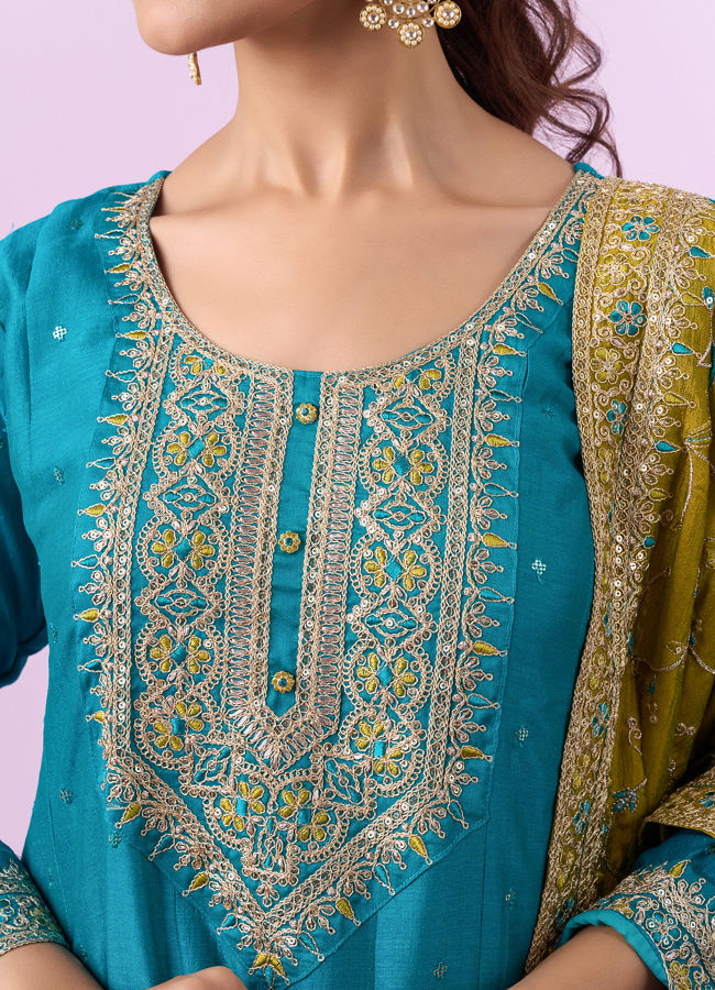 Mohey Women Ethereal Blue Anarkali Suit