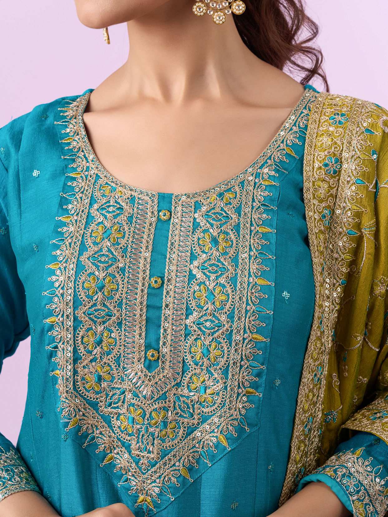 Mohey Women Ethereal Blue Anarkali Suit