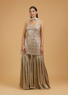 Mohey Women Beige Elegance Sharara Suit