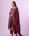 Mohey Women Graceful Wine Straight Suit