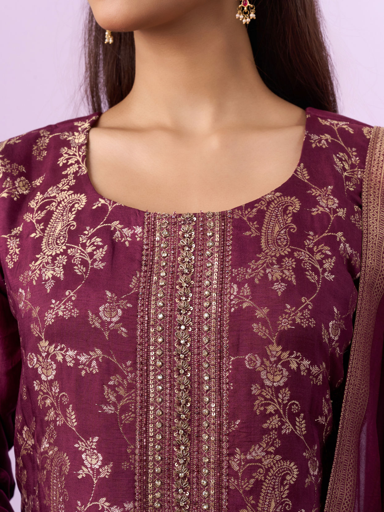 Mohey Women Graceful Wine Straight Suit