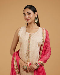 Mohey Women Cream Radiance Straight Suit
