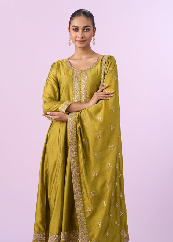 Mohey Women Emerald Elegance Anarkali Suit