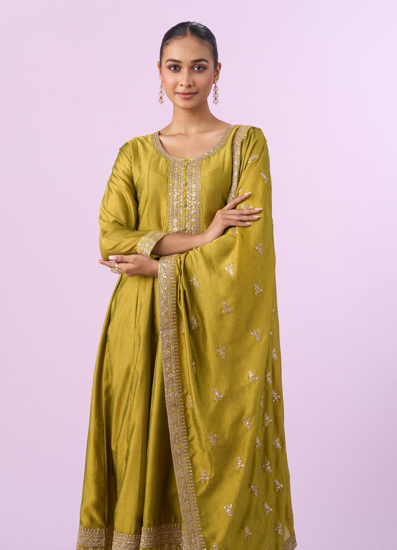 Mohey Women Emerald Elegance Anarkali Suit
