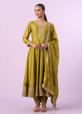 Mohey Women Emerald Elegance Anarkali Suit