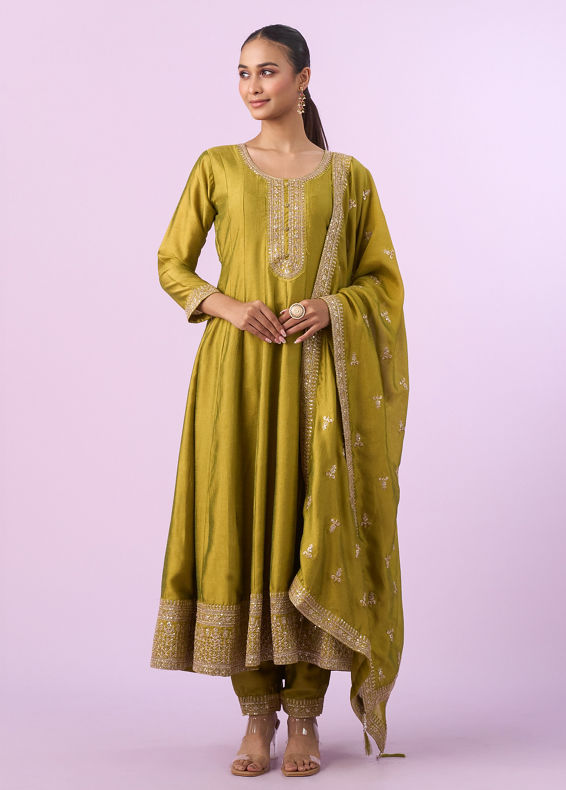 Mohey Women Emerald Elegance Anarkali Suit