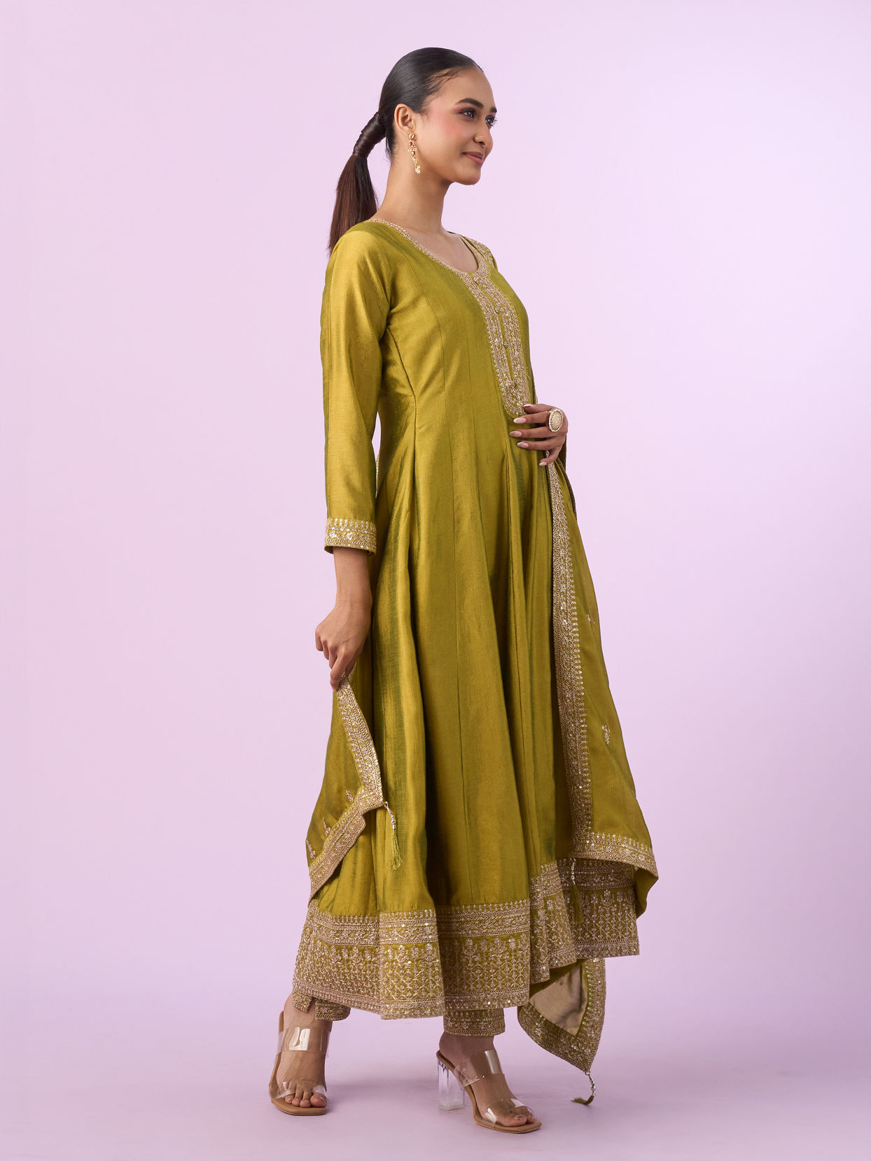 Mohey Women Emerald Elegance Anarkali Suit