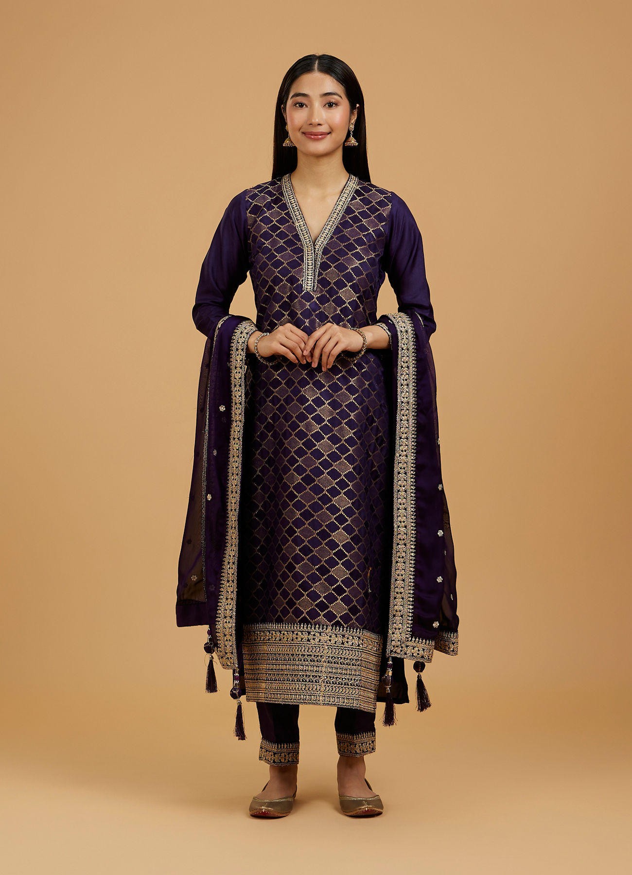 Mohey Women Majestic Purple Straight Suit