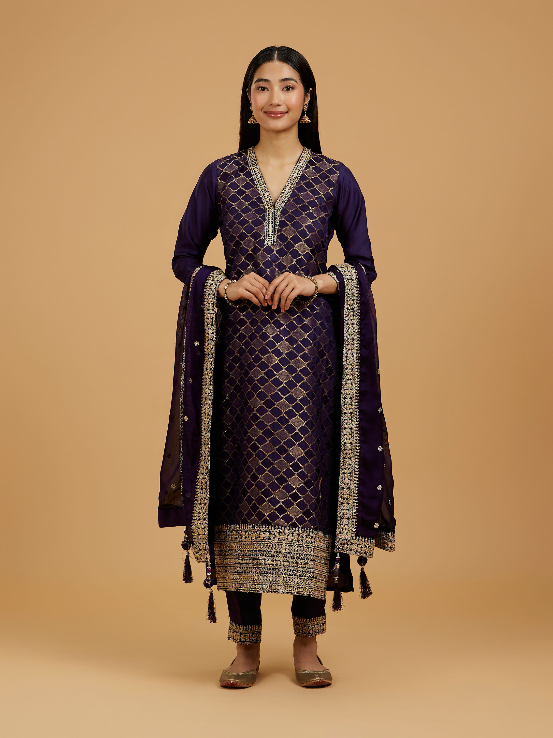 Mohey Women Majestic Purple Straight Suit