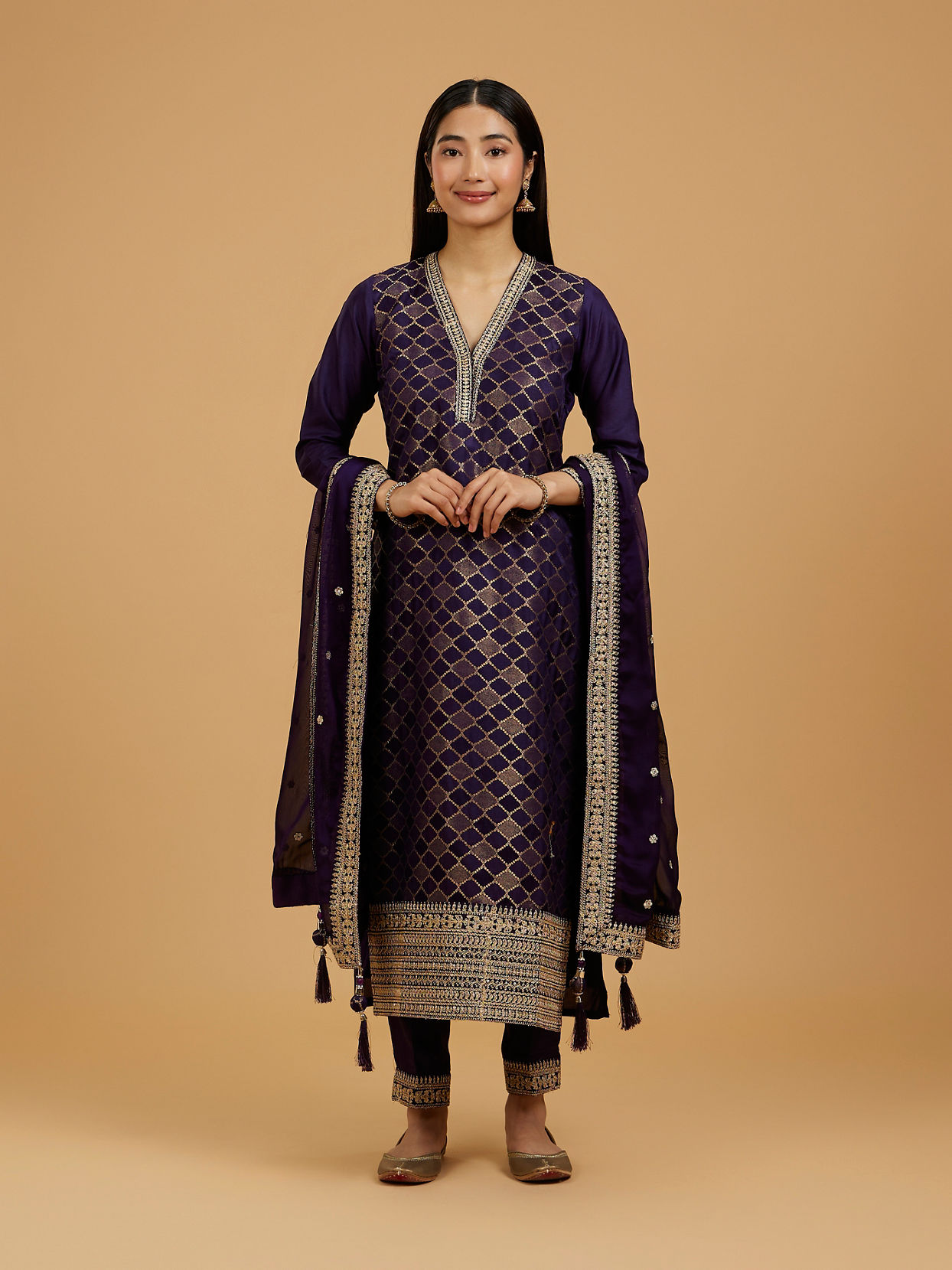 Mohey Women Majestic Purple Straight Suit