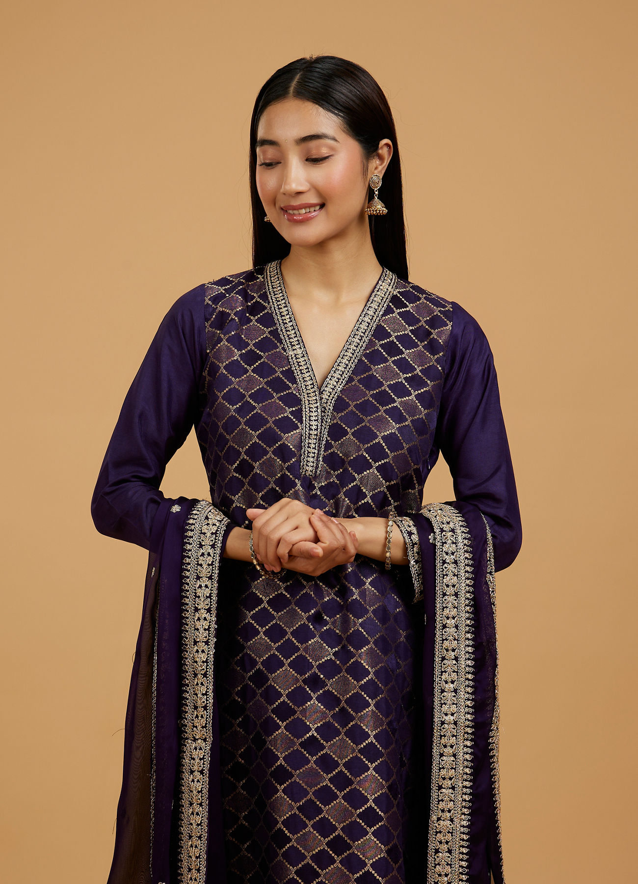 Mohey Women Majestic Purple Straight Suit