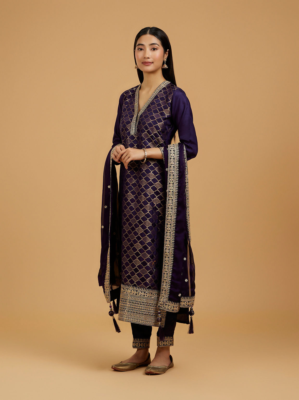 Mohey Women Majestic Purple Straight Suit