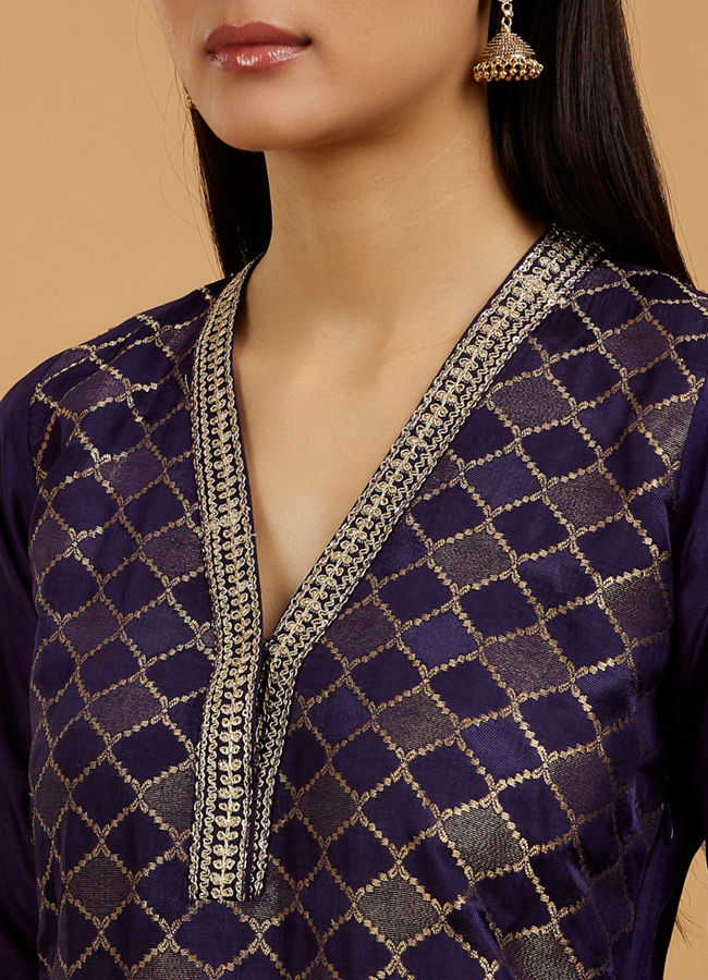 Mohey Women Majestic Purple Straight Suit