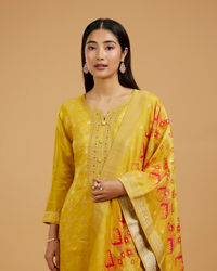 Mohey Women Mustard Art Silk Straight Suit
