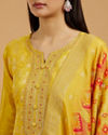 Mohey Women Mustard Art Silk Straight Suit