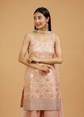Mohey Women Elegant Peach Palazzo Suit