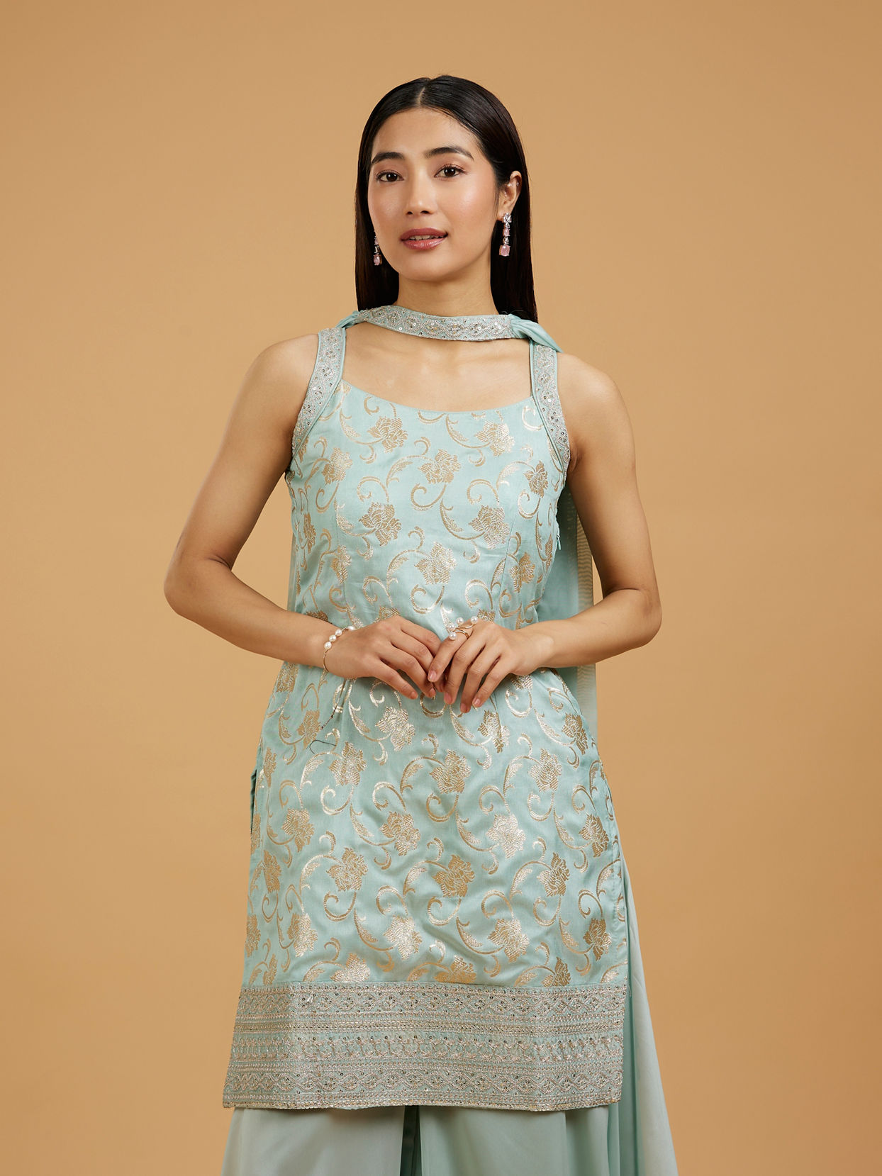 Mohey Women Sea Green Radiant Palazzo Suit