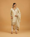 Mohey Women Cream Elegance Stitched Suit image number 0