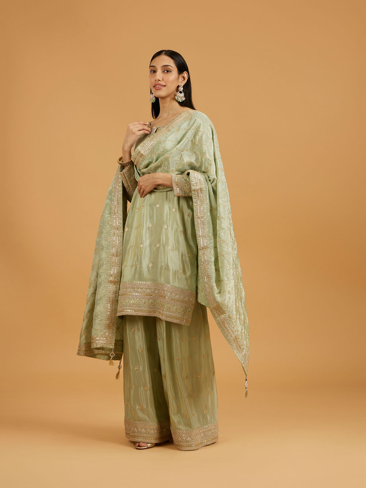 Mohey Women Green Harmonious Palazzo Suit