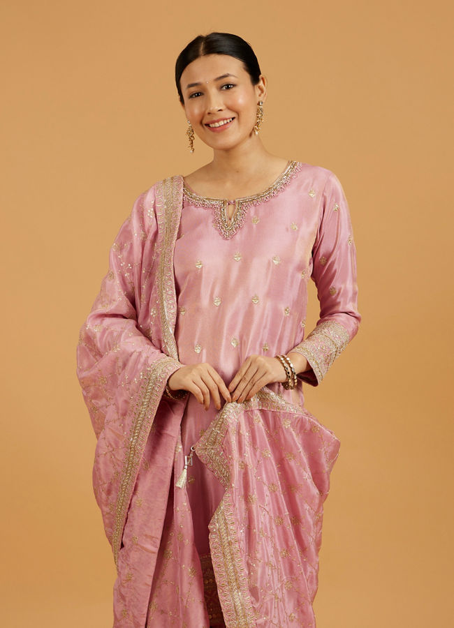 Mohey Women Pink Enchantment Stitched Suit image number 1