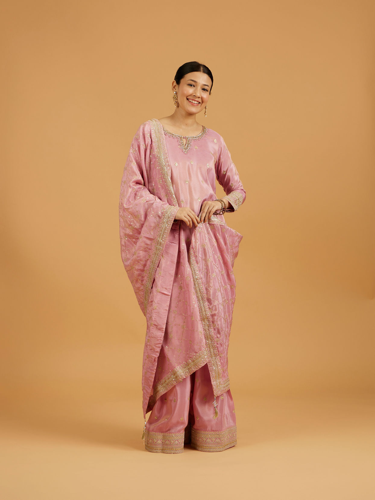 Mohey Women Pink Enchantment Stitched Suit image number 0