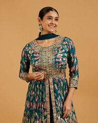 Mohey Women Blue Chinon Fashionable Sharara Suit