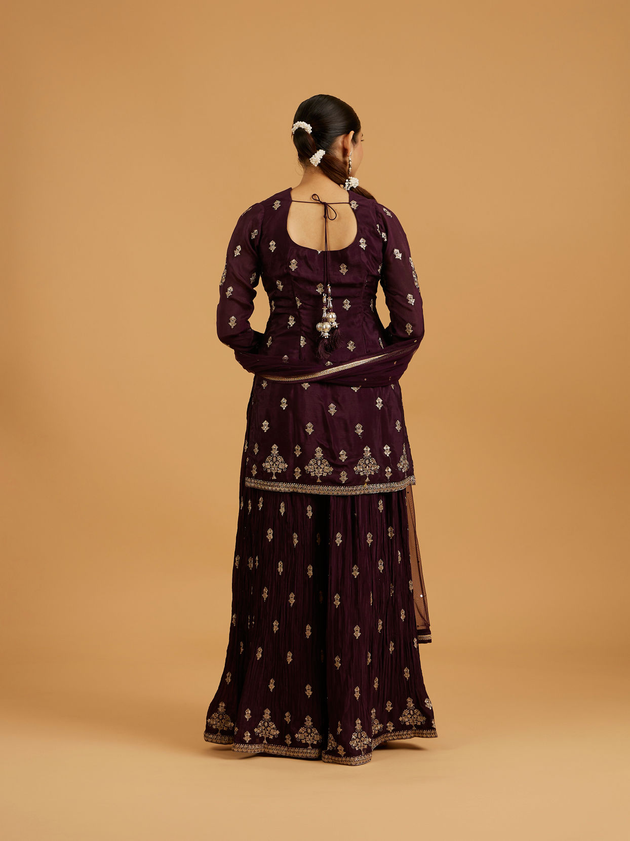 Mohey Women Wine Extravaganza Georgette Palazzo Suit