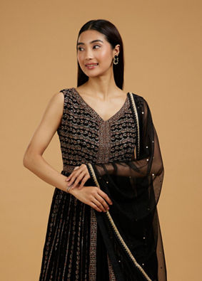Mohey Women Enchanting Black Anarkali Suit
