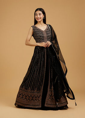 Mohey Women Enchanting Black Anarkali Suit