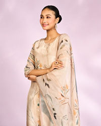 Mohey Women Fawn Colored Mesmerizing Straight Suit