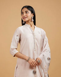 Mohey Women Enchanting Beige Straight Suit