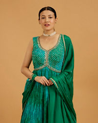 Mohey Women Enchanting Rama Green Anarkali Suit