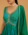 Mohey Women Enchanting Rama Green Anarkali Suit