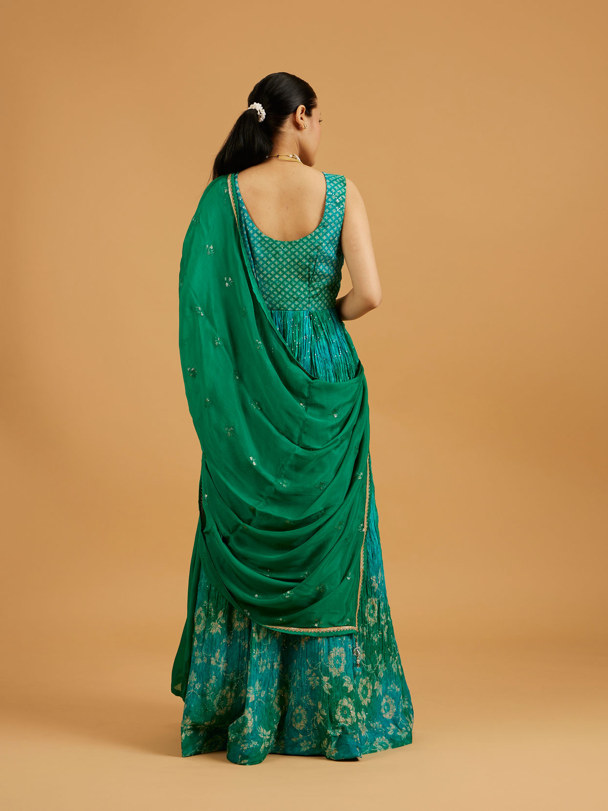 Mohey Women Enchanting Rama Green Stitched Suit image number 4