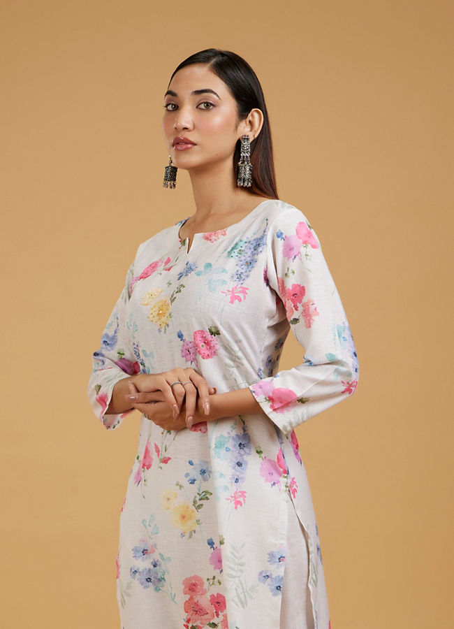 Mohey Women Cream Elegance Straight Suits