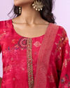 Mohey Women Elegant Rani Pink Stitched Suit