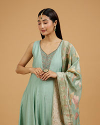 Mohey Women Pista Green Anarkali Suit