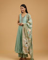 Mohey Women Pista Green Anarkali Suit