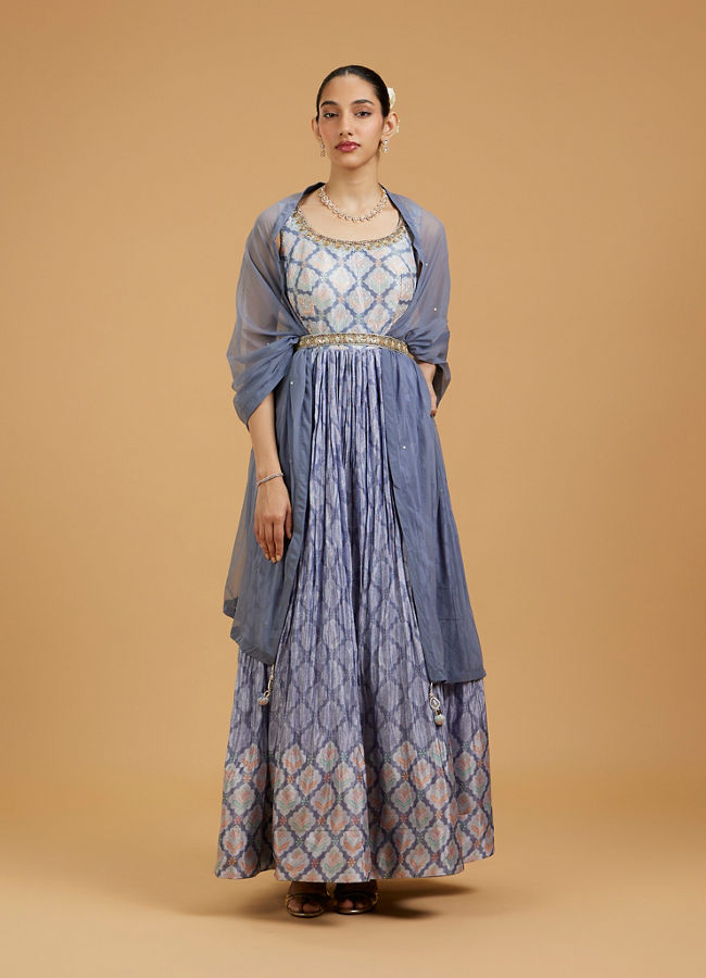 Mohey Women Grey Enchanted Elegance Anarkali Suit