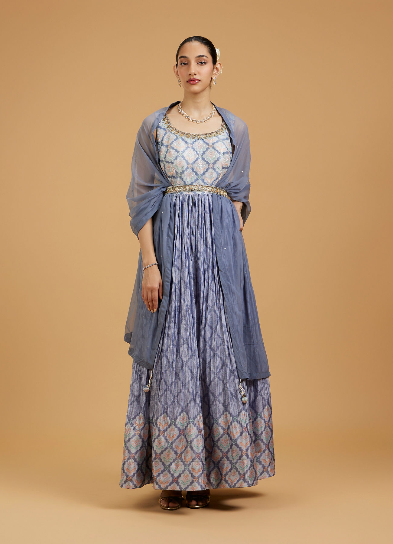Mohey Women Grey Enchanted Elegance Anarkali Suit