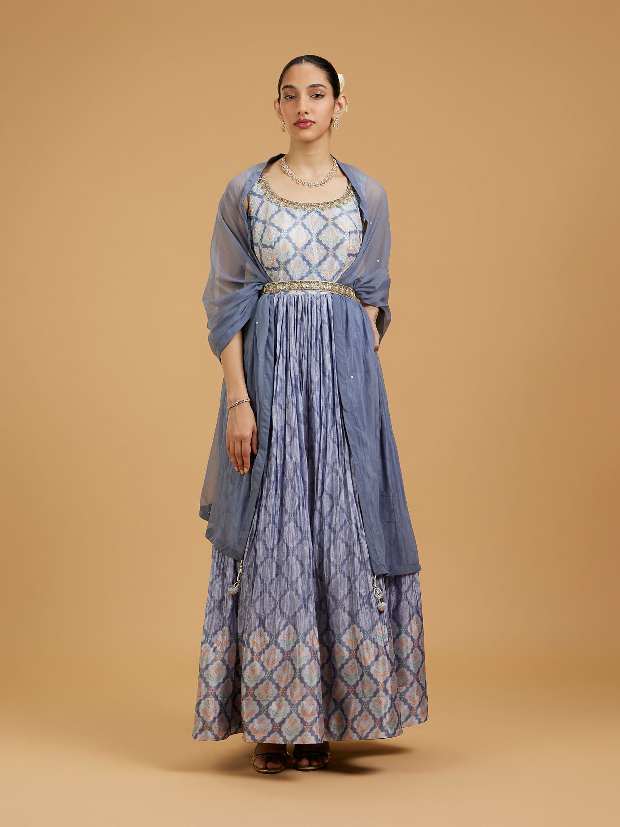 Mohey Women Grey Enchanted Elegance Anarkali Suit