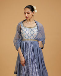 Mohey Women Grey Enchanted Elegance Anarkali Suit
