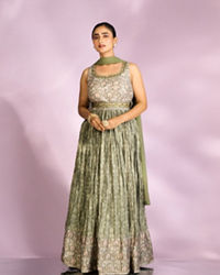 Mohey Women Emerald Green Enchantment Anarkali Suit
